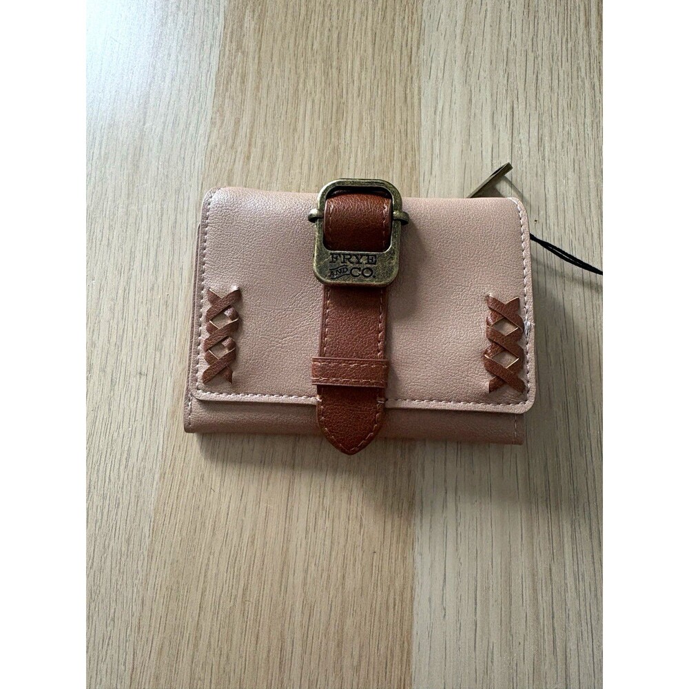 Frye and Co. Women’s Pink Zip-Around Wallet w/ Buckle Logo, Coin Pocket